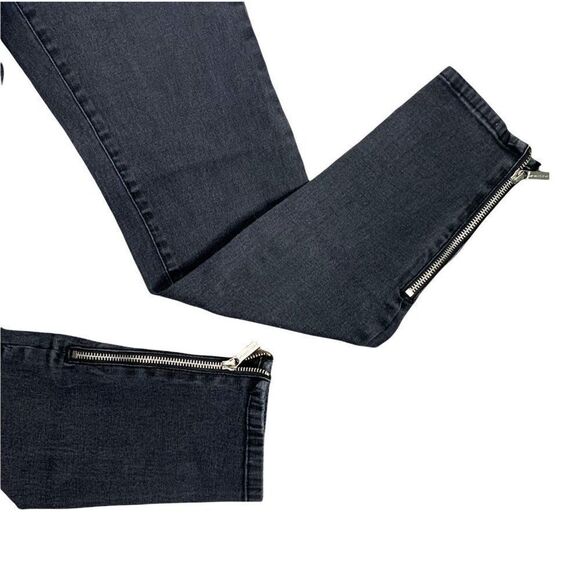 Michael Kors Denim Skinny Jeans 2 Black Jeggings Ankle Zipper Stretch 5 Pocket - Picture 3 of 7